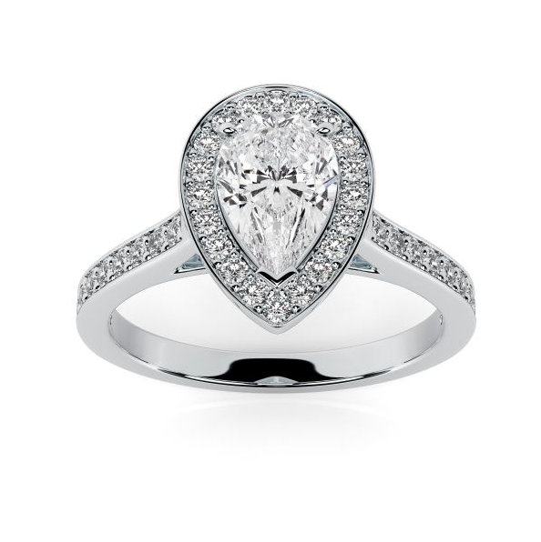 Bridget White Gold Pear Diamond Ring