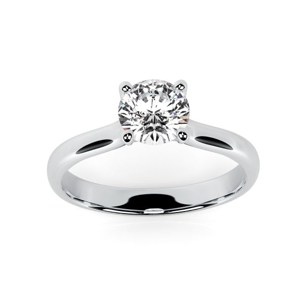 Evelyn Platinum Round Diamond Solitaire Ring