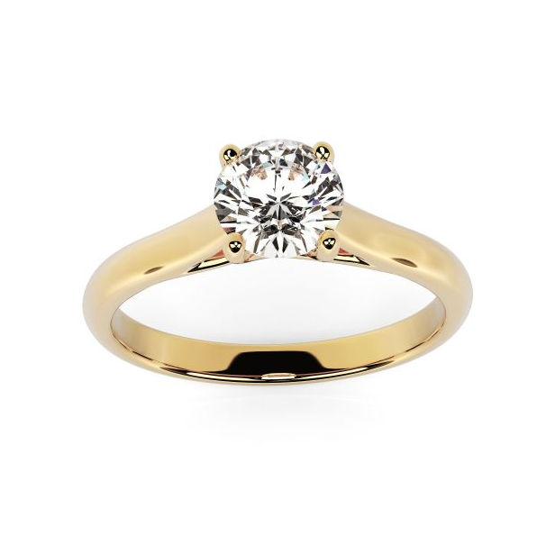 Florence Yellow Gold Round Solitaire Ring
